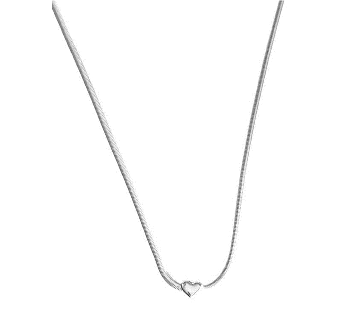 Colar Snake e pingente fixo de coração