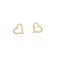 Brinco coração em ouro 18K cravejado de cristais. Um verdadeiro encanto!  Semijoia perfeita para quem ama delicadeza e não abre mão da elegância para compor os acessórios e looks. Excelente escolha para quem busca uma peça única e versátil. 