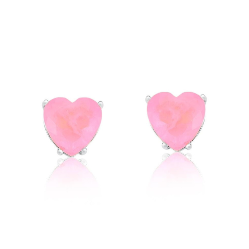 Brinco coração pedra fusion light pink com base em ródio branco. Um verdadeiro encanto!  Semijoia perfeita para quem ama delicadeza e não abre mão da elegância para compor os acessórios e looks. Excelente escolha para quem busca uma peça única e versátil. 