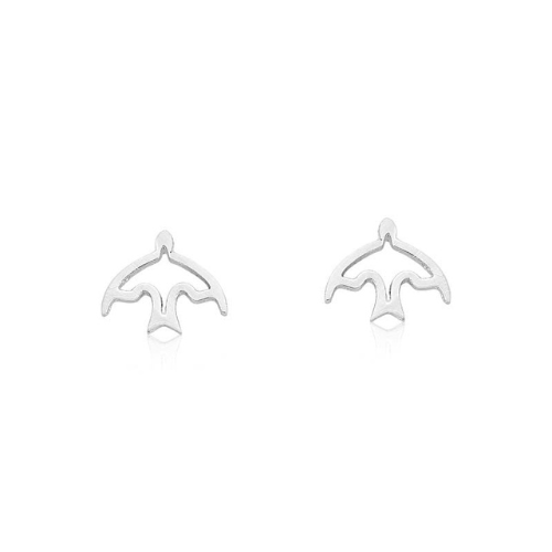 Brinco andorinha vazado em ródio branco. Um verdadeiro encanto!  Semijoia perfeita para quem ama delicadeza e não abre mão da elegância para compor os acessórios e looks. Excelente escolha para quem busca uma peça única e versátil. 