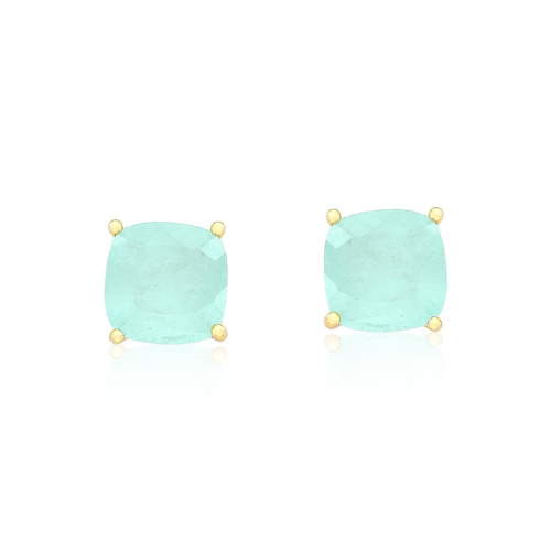 Brinco quadrado de pedra fusion verde niagra com base banhada a Ouro 18K. Um verdadeiro encanto!  Semijoia perfeita para quem ama delicadeza e não abre mão da elegância para compor os acessórios e looks. Excelente escolha para quem busca uma peça única e versátil. 