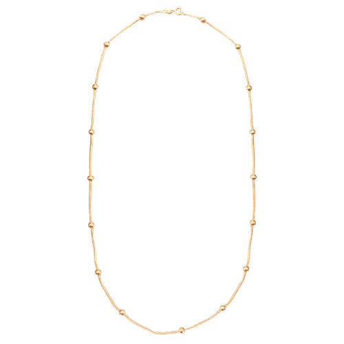 Colar de bolinhas com corrente no modelo rabo de rato. Um verdadeiro encanto!   Semijoia perfeita para quem ama delicadeza e não abre mão da elegância para compor os acessórios e looks. Excelente escolha se você busca uma peça única, elegante e versátil. 