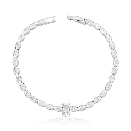 Pulseira riviera retângulo cristal