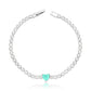 Pulseira mini coração esmeralda colombiana