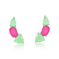 Ear Cuff fusion mini fusion greenery com turmalina rosa