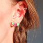 Ear Cuff fusion mini fusion greenery com turmalina rosa